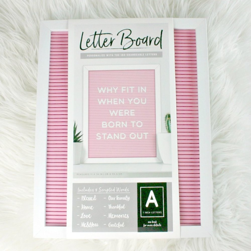 Letter Board Pink White Wood Frame Letters Art New
